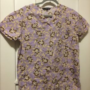 Medical scrub top monkey bananas size S